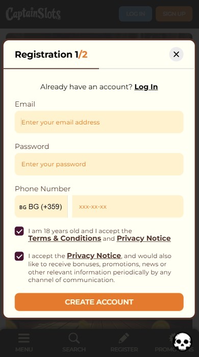 Captain Slots Casino Sign Up