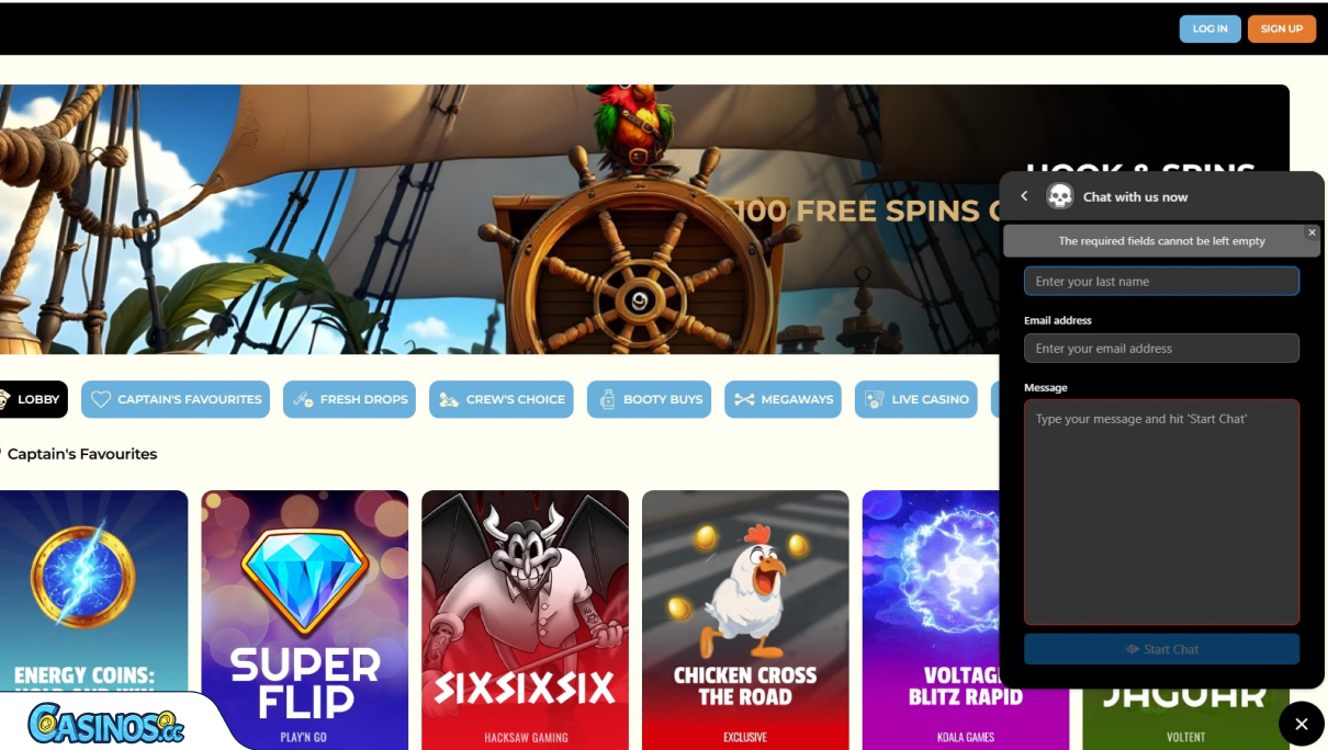 Captain Slots Casino Support
