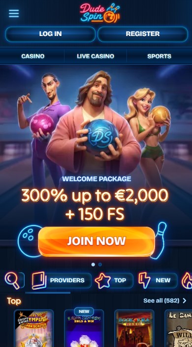 DudeSpin Casino Lobby