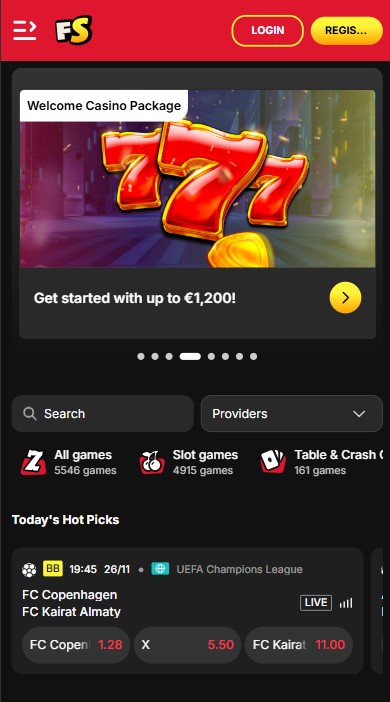 FreeSpinza Casino Lobby