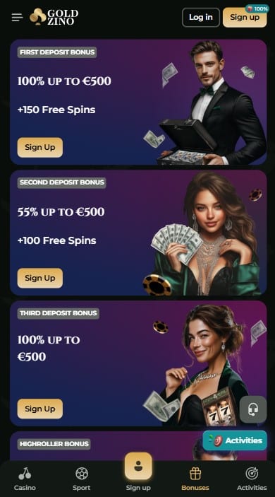Goldzino Casino Bonuses