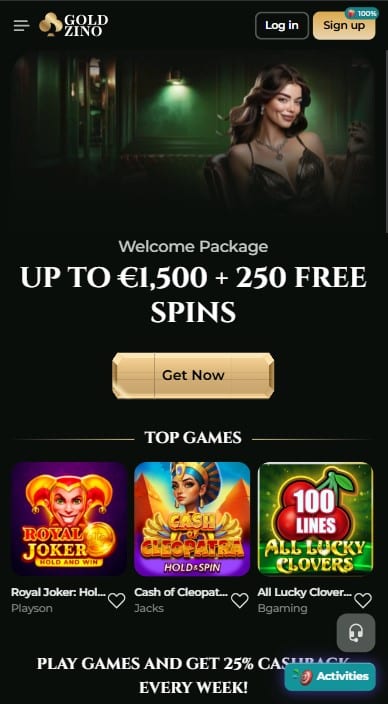 Goldzino Casino Lobby