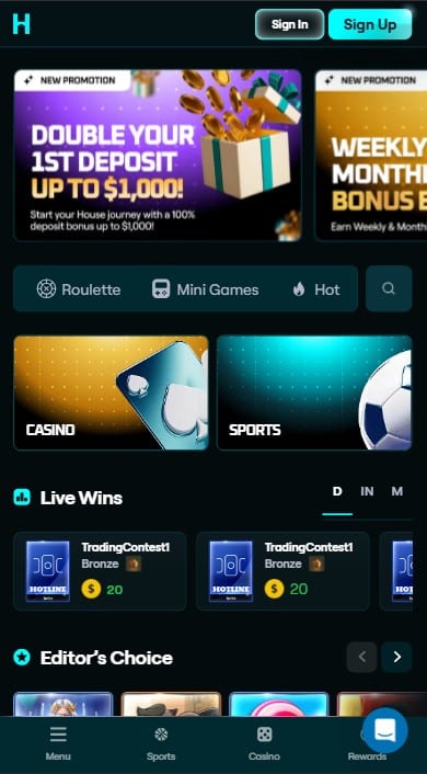 Housebets Casino Lobby
