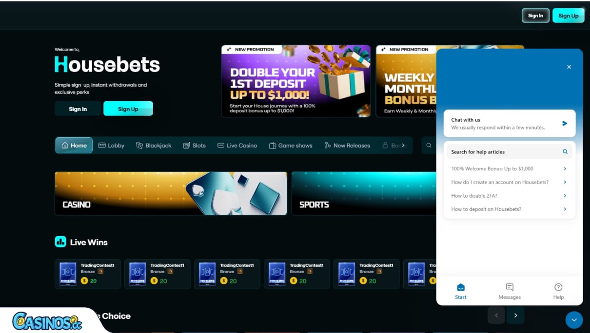 Housebets Casino-klantenservice