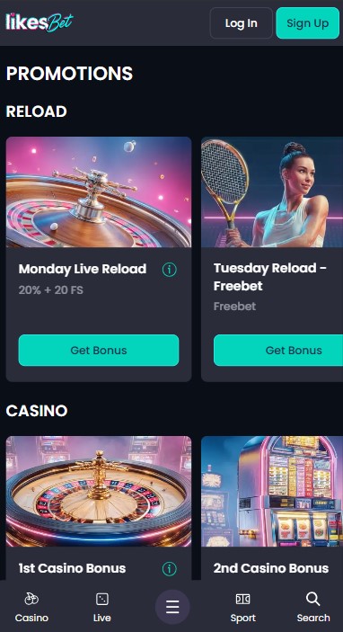 LikesBet Casino Bonuses