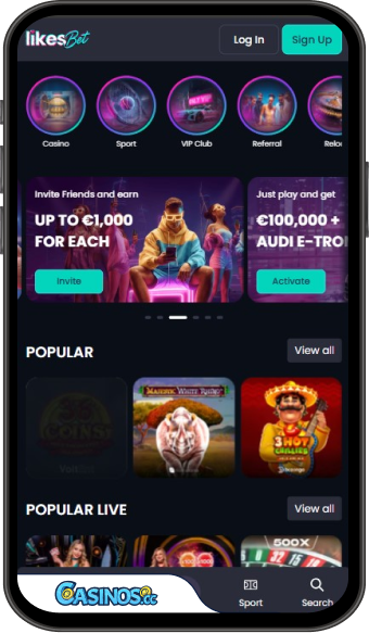 Εφαρμογή LikesBet Καζίνο για κινητά