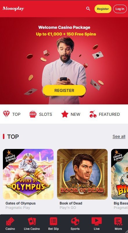 MonoPlay Casino Lobby