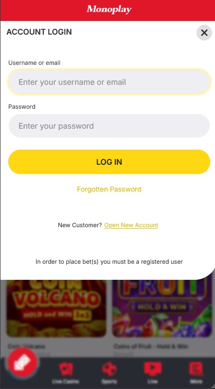MonoPlay Casino Sign In