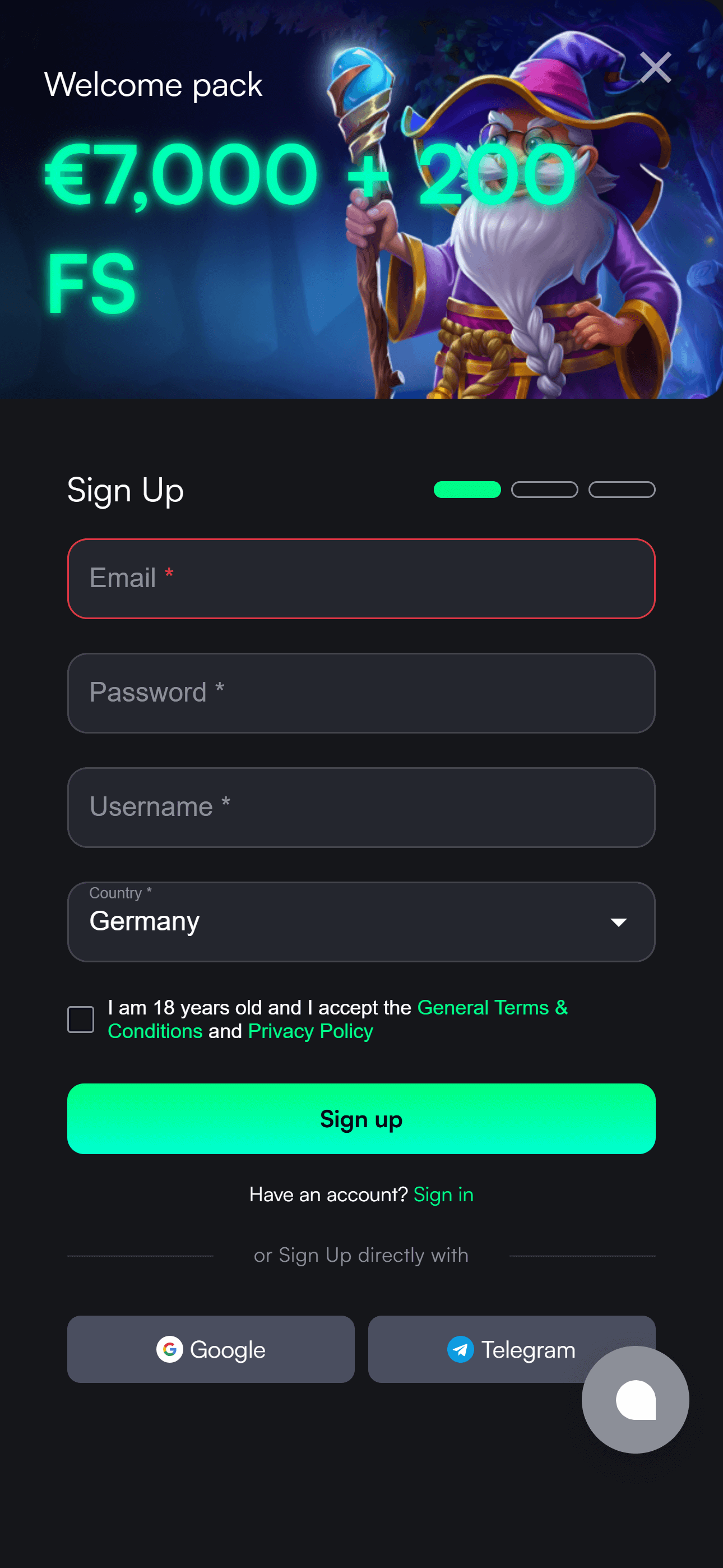 MystBet Casino Sign Up