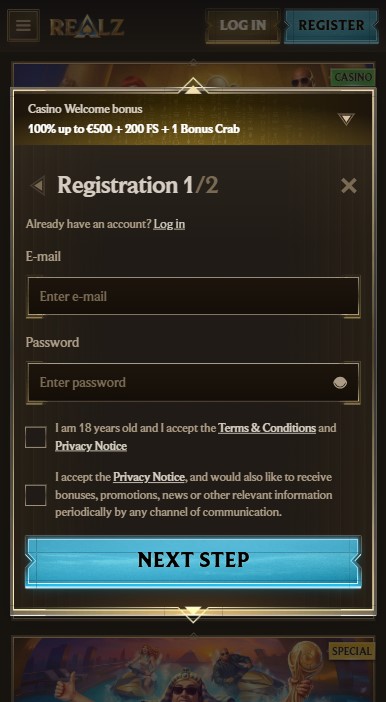 Realz Casino Sign Up