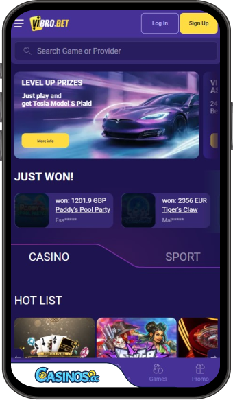VibroBet Casino mobiele app