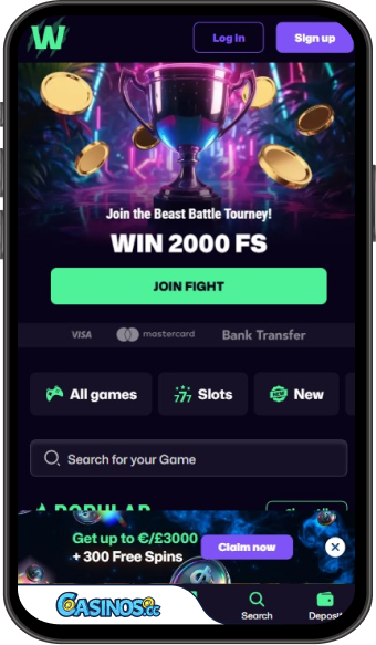 Application mobile WinBeast Casino