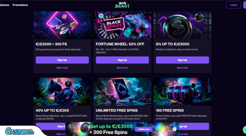 Promoções do WinBeast Casino