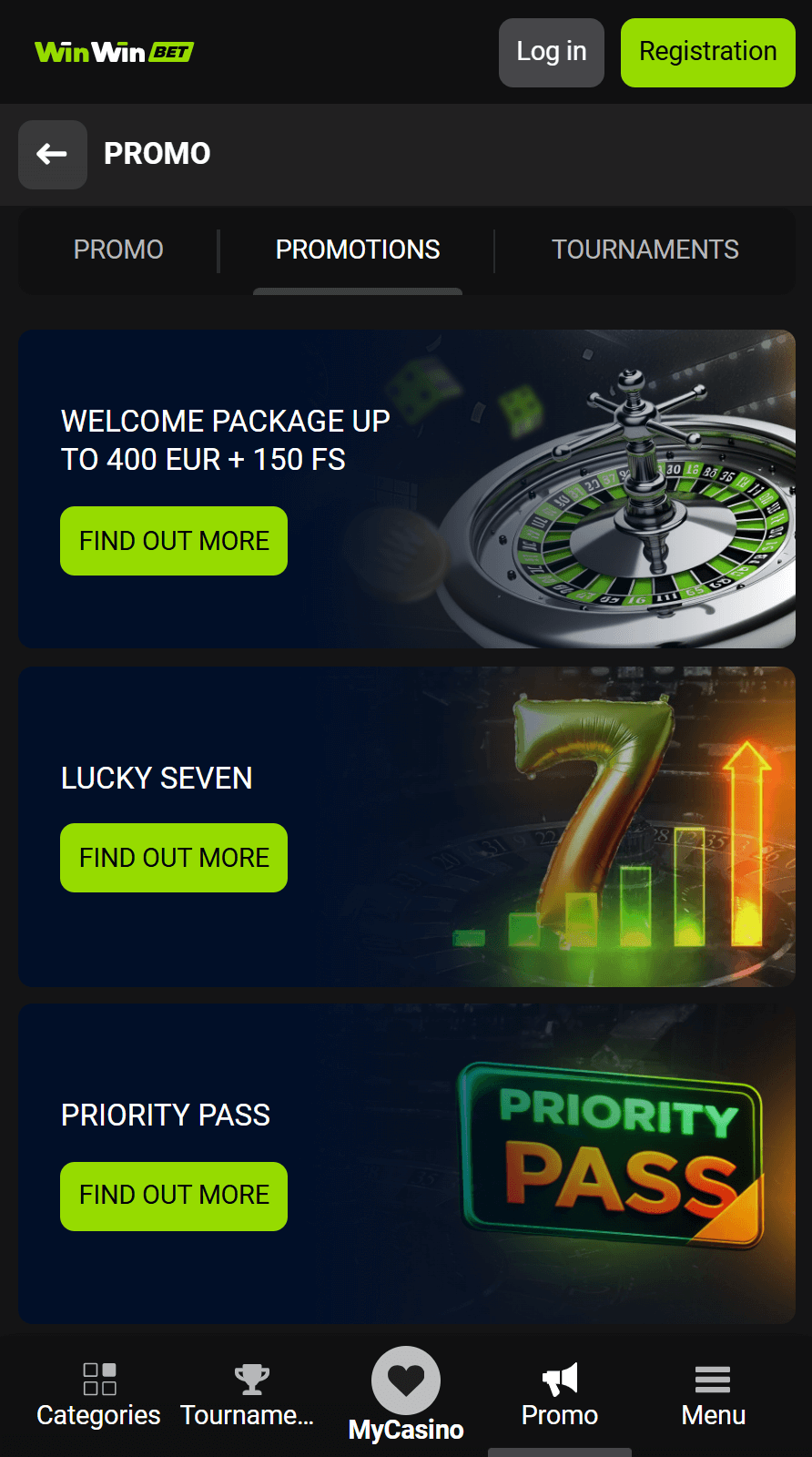 WinWin Casino Bonuses