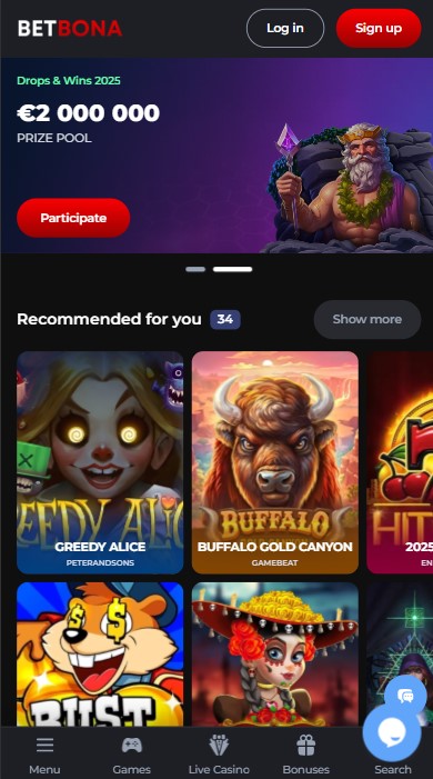 BetBona Casino Lobby