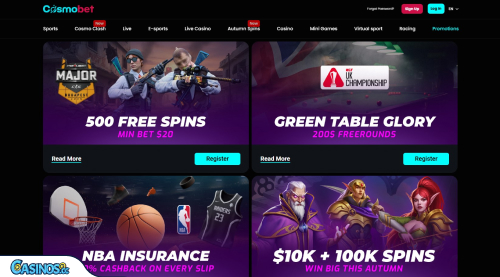 Promoções do Casino CosmoBet