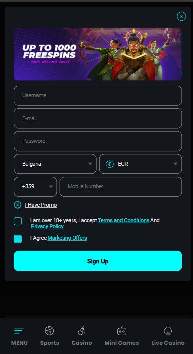 CosmoBet Casino Sign Up