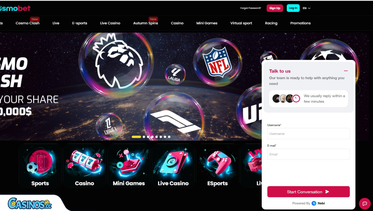 Apoio ao Cliente do CosmoBet Casino