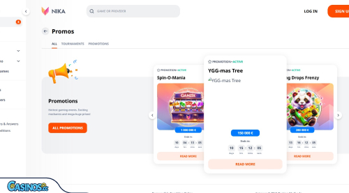 Nika Casino Promotions