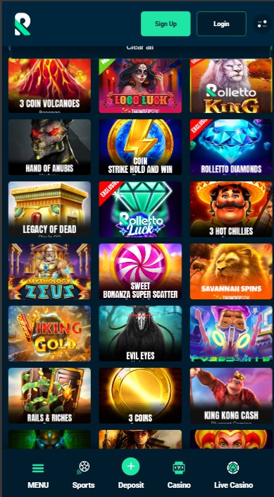 Rolletto Casino Games