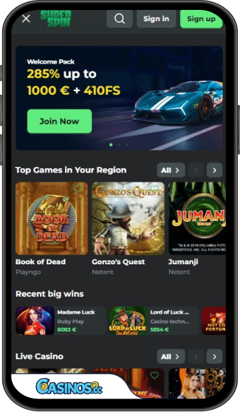 Super Spin Casino Mobile App