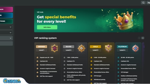 Super Spin Casino VIP program