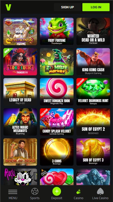 VeloBet Casino Games