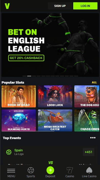 VeloBet Casino Lobby