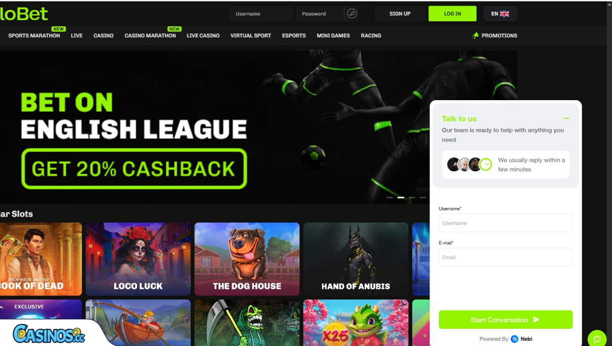 VeloBet Casino Support