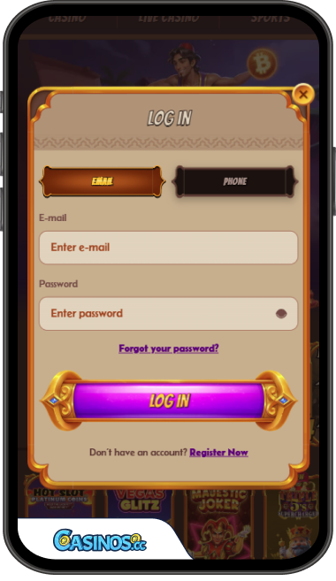 AlaWin Casino Login from Mobile