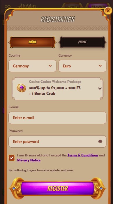 AlaWin Casino Sign Up