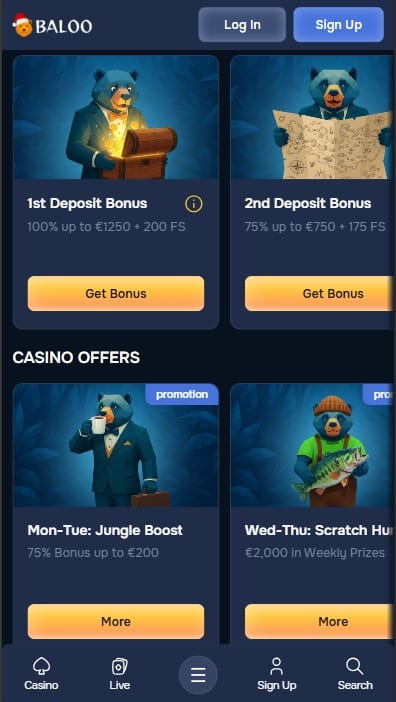 BalooBet Casino Bonuses