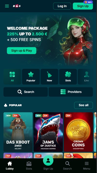 Bet4Star Casino Lobby