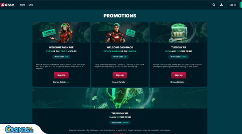 Bet4Star Casino Promotions