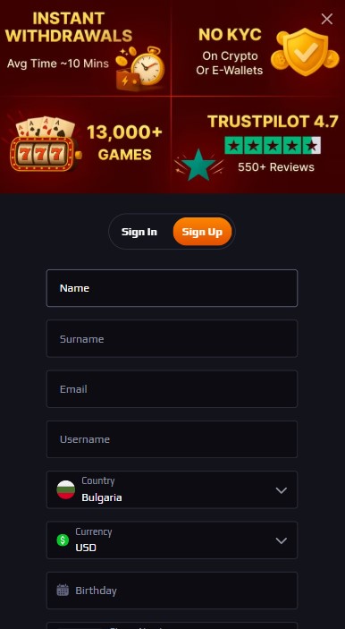 Blaze Spins Casino Sign Up