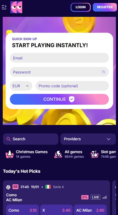 BlindLuck Casino Lobby