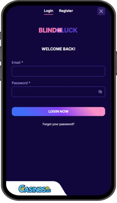 BlindLuck Casino Login from Mobile