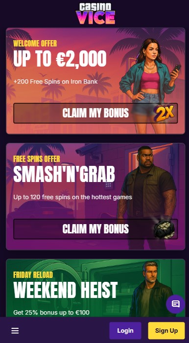 Casino Vice Bonuses