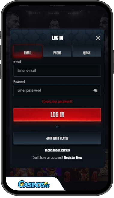 Glorion Casino Login from Mobile
