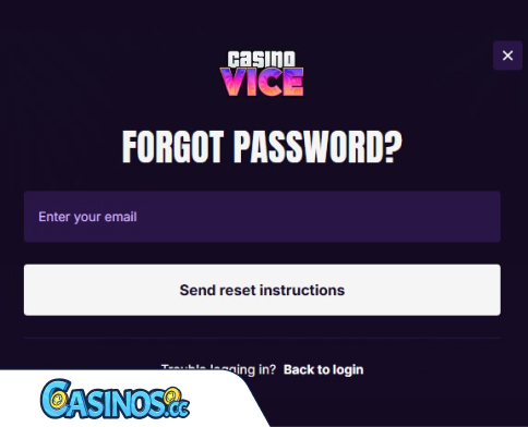 Problemen met inloggen bij Casino Vice