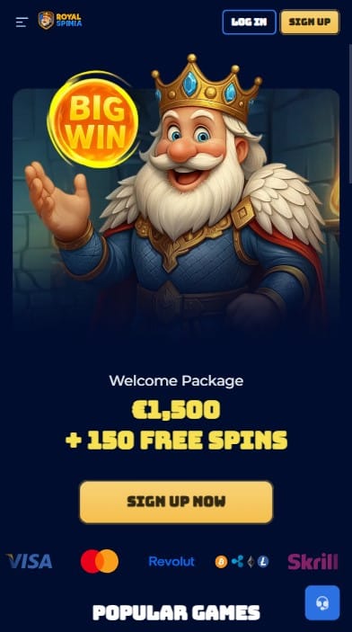 Royalspinia Casino Lobby