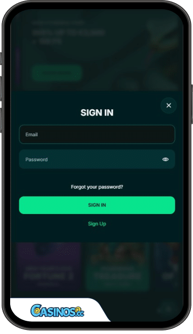 Spinaconda Casino Login from Mobile