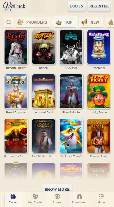 VipLuck Casino Games