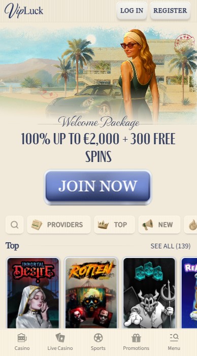 VipLuck Casino Lobby