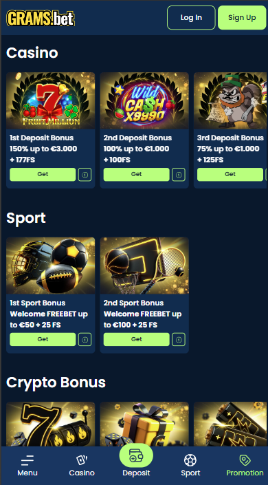 GramsBet Casino Bonuses