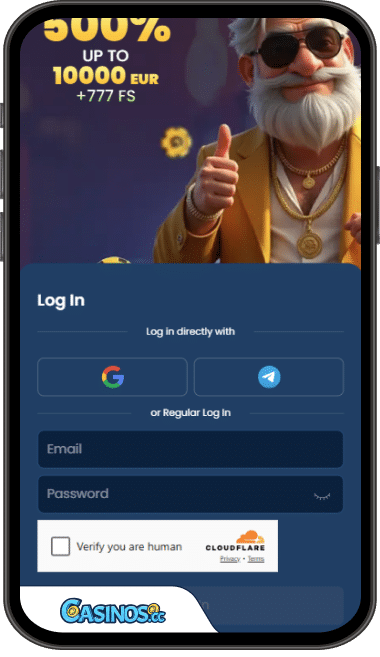 GramsBet Casino Login from Mobile