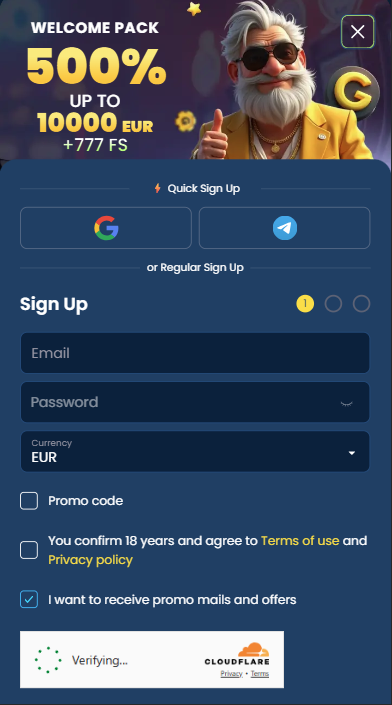 GramsBet Casino Sign Up