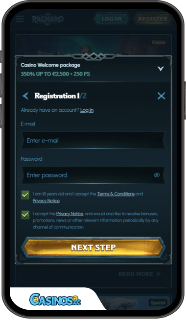 Ragnaro Casino Login from Mobile