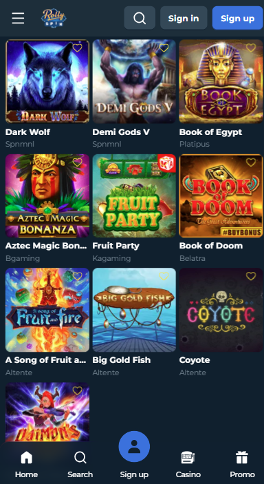 RollySpin Casino Games
