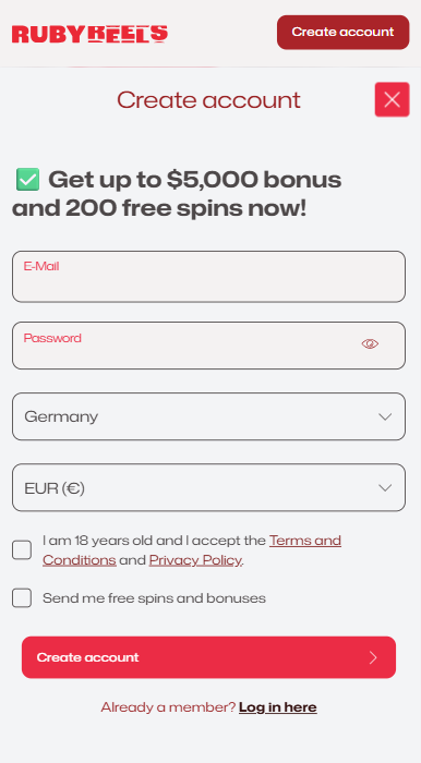 Ruby Reels Casino Sign Up